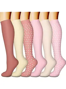 6 Pairs Women's Mid Tube Sock| S/M L/XL Color Matching| Breathable Cotton Breathable Day Random Color Delivery Home Workout