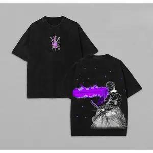 Rengoku Onigiri x Zoro Washed Tee - Vintage Oversized Double-Sided Anime Graphic T-Shirt,One Piece Collab, Acid Wash Lightweight Streetwear Menswear, Anime & Manga Lovers, Retro Casual Wear for Fans.