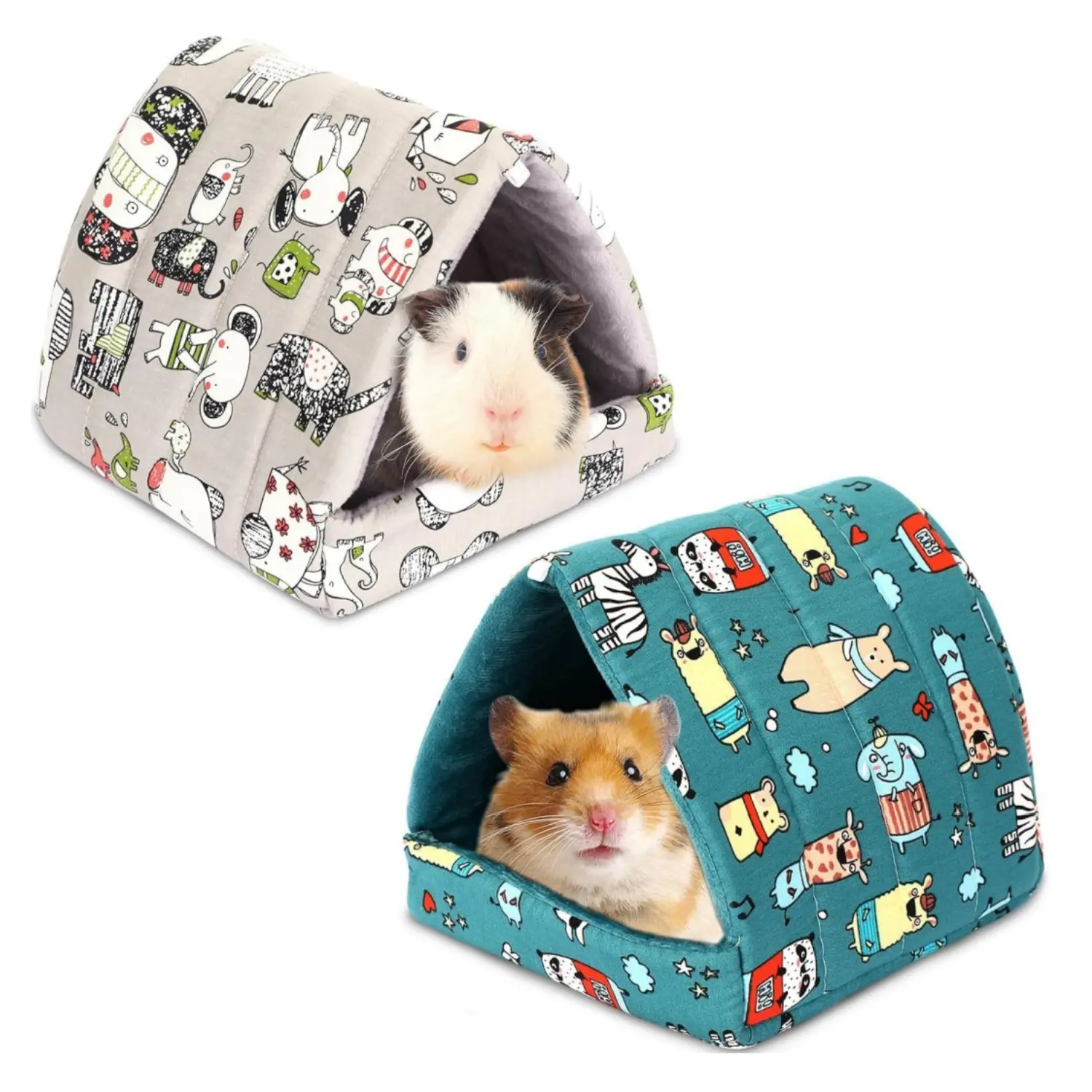 2Pcs Guinea Pig Hideout 7.87x7.87 inch Guinea Pig Bed Tunnel, Rabbit Washable Small House Cage Accessories for Bunny Hedgehog Mouse Chinchillas Hamsters Ferrets Bearded Dragons Rats - Home Improvement.
