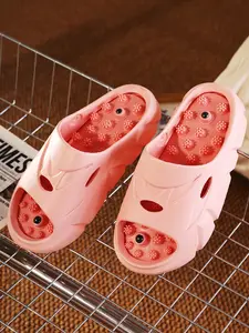 Women's Fashion Massage Slippers, Quick-Dry Toe-Exposed Indoor Sports Sandals, Summer Beach Casual Slip-Ons, Comfortable Bathroom Shower Shoes