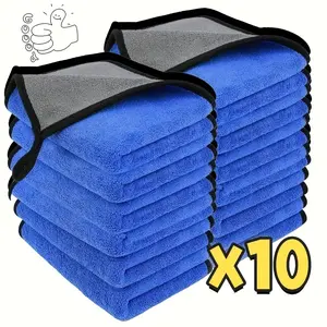 10pcs Car Wash Microfiber Towel Set, Car Washing Towel, Strong Absorbent Wipes for Home & Auto Care, Special Purpose Cloth for Glass Cleaning, Car Wash Accessories, Car Cleaning Supplies