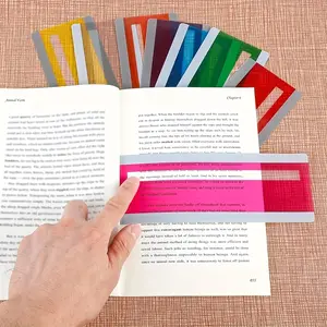 Reading Guide Strip Bookmarks Book Accessories 8 Bright Eye Catching Colorful Reading Line Trackers Highlighted Page Markers for Students Teachers and Readers Crystal Clear Reading Support Tools