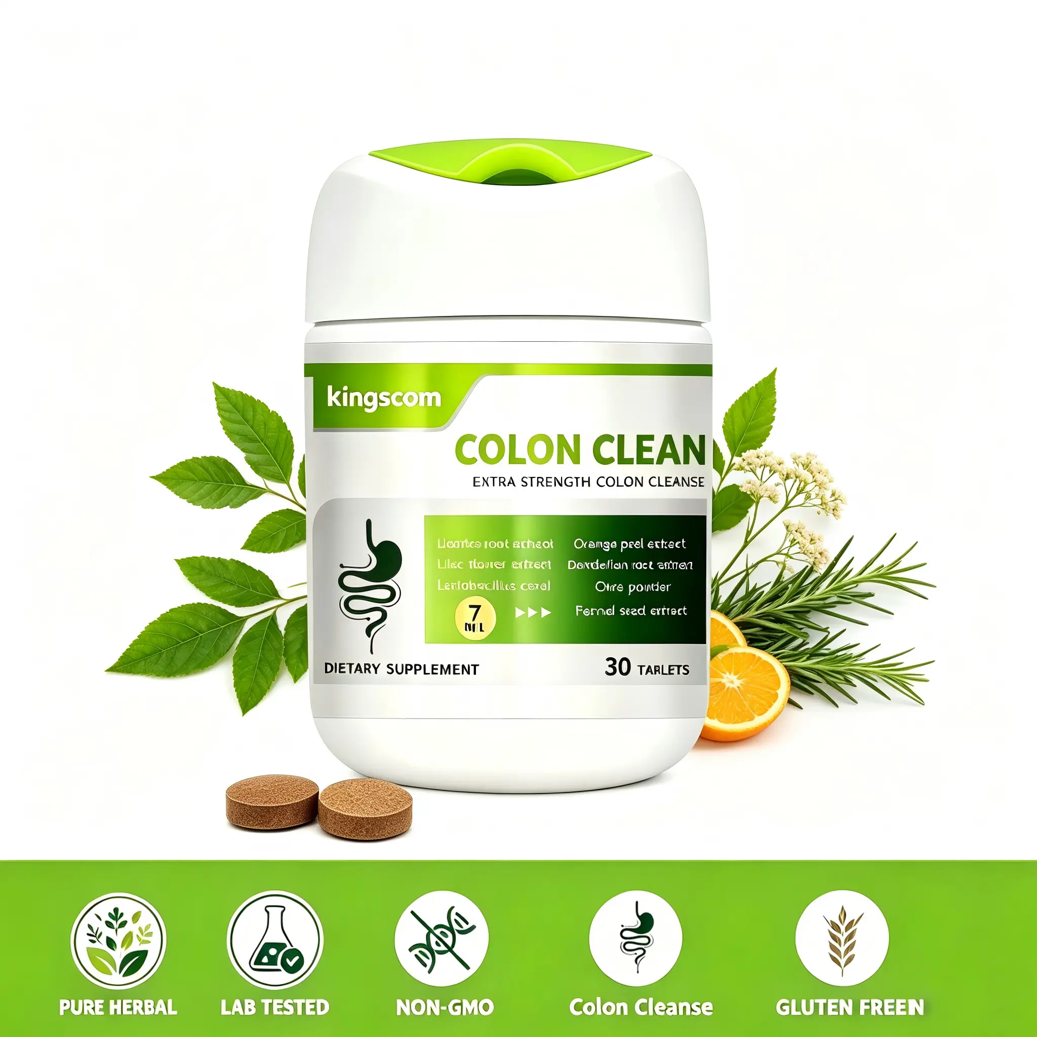 Kingscom Cleanse Detox Capsules -   30 Capsules Healthcare Natural Fitness Edible Vitamin Digestion Supplement