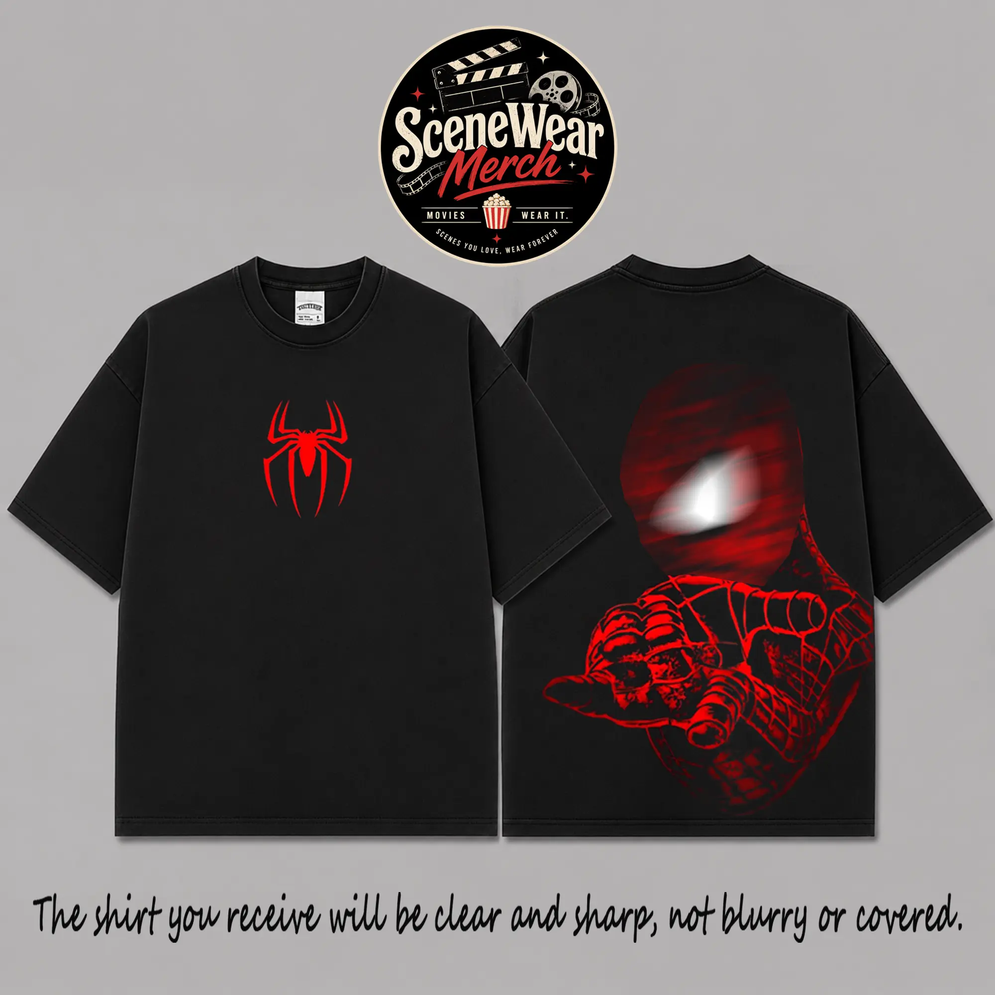 Spidey Brand New Day Red Shadow Premium Cotton T-Shirt, Dark Hero Graphic Tee, Red & Black Comic Streetwear Shirt, Oversized Unisex Tee, Urban Superhero Gift For Fans