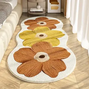 Modern Cream Style French Rug, Soft Comfortable Plush Foot Pad, Bedroom Bedside Carpet, Spring Home Decor, Living Room Hallway
