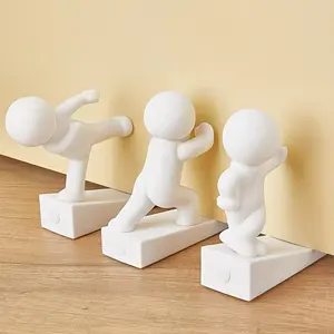 3 Pack Cute Figurine Door Stoppers, Funny Decorative Door Stops with Non-Slip Base, Flexible Movable Door Wedges to Protect Walls & Floors, Unique Home Decor for Bedroom, Living Room & Office