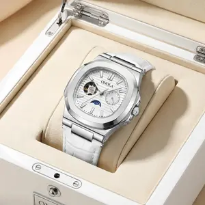 Men’s Fashion Automatic Mechanical Watch, Skeleton Dial with High-Quality Leather Strap, 3ATM Water-Resistant Watch, Perfect Gift for Husbands/Men.