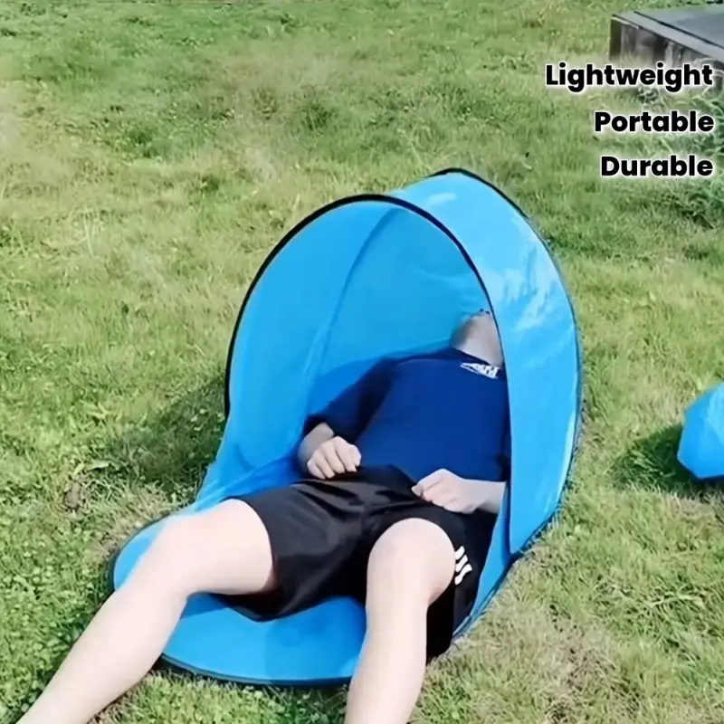 1-Person Instant Pop-Up Camping Tent - 1-Second Quick Setup, Lightweight & Portable Open Front Design with Spacious Interior, Durable Tent Fabric & Sturdy Frame for Hiking, Beach, Backpacking - Compact Solo Outdoor Shelter for Spring/Autumn