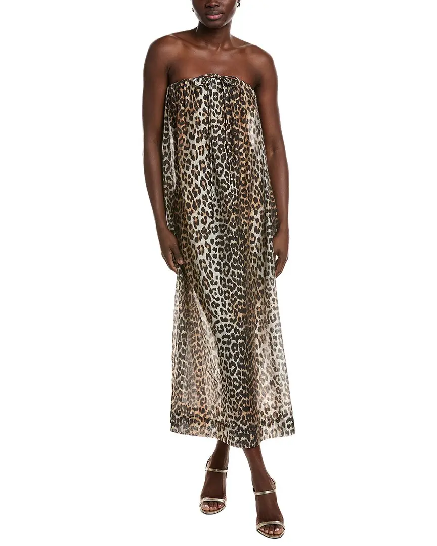 GANNI Sheer Voile Maxi Strap Dress