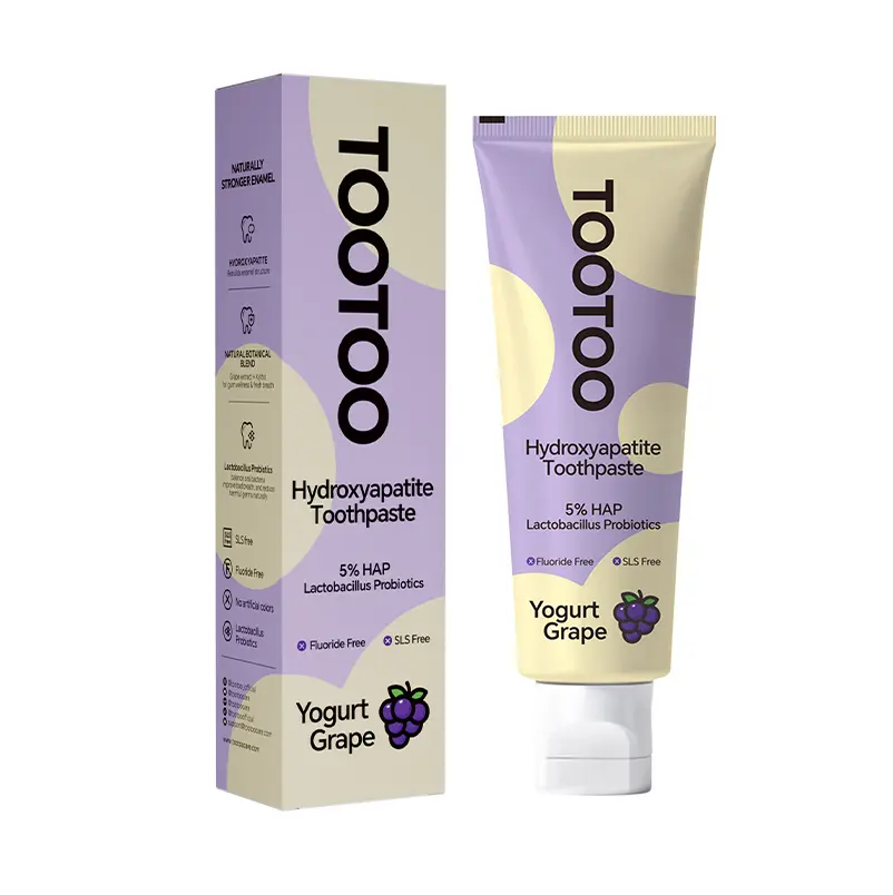 tootoo Kids Cavity Repair Toothpaste 5% Hydroxyapatite &Probiotics Grape Yogurt Flavor 24H Oral Protection Fluoride-Free for Young Teeth TikTokShopHolidayHaul