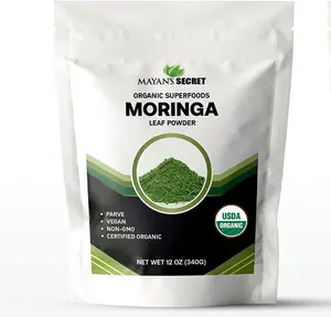 Mayan's Secret - Organic Moringa Leaf Powder 12oz Rich in Multi Vitamins and Minerals for Green Drinks and Smoothie, Detox Beverage