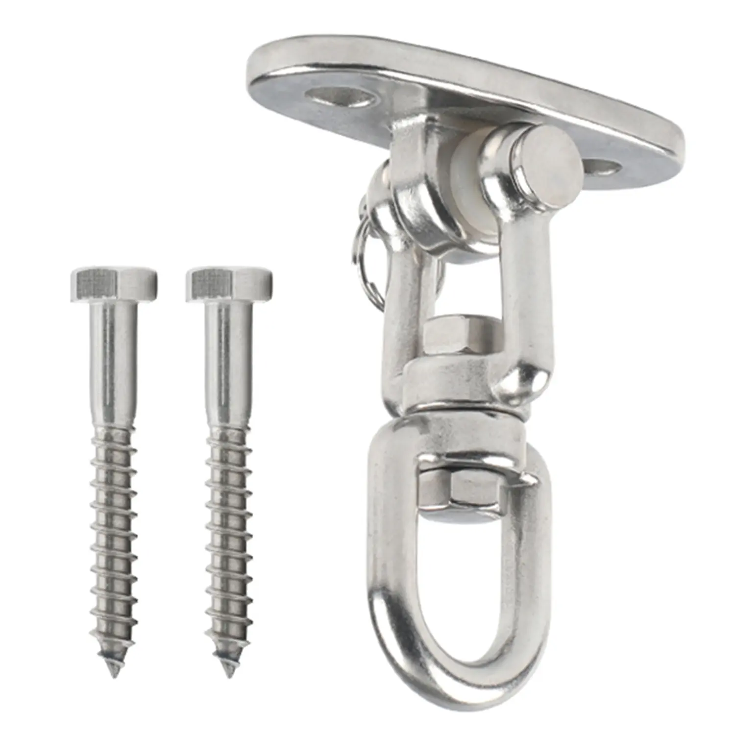 Heavy Duty Stainless Steel 360° Swivel Hangers with Screws, 2000 lbs Each, Easy Installation for Hammock, Indoor Swing, Playground Use, Trapeze