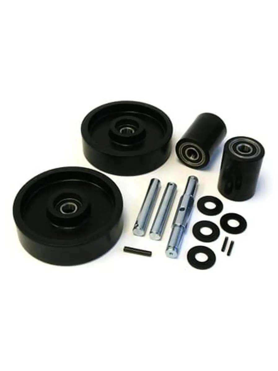 GWK-CGH23-25-CK Assembled 70d Manual Pallet Jack Complete Kit, Black - 2 Load Wheel Assemblies, 2 Steer Wheel Assemblies
