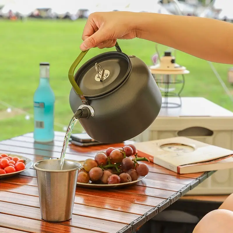 Outdoor Camping Coffee Pot Tea Kettle, Large Capacity Portable Water Boiler, Ideal for Hiking Fishing Picnic BBQ, Camping Cooking Gear, Outdoor Cooking Equipment, 1pcs