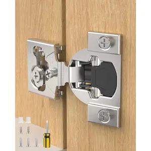 80 Pack 1/2" Overlay  Frame Soft Close Cabinet Hinges, 105? Concealed Hinge, Smooth Slow Self Closing,  Adjustable,  Hardware Replacement for Kitchen, Wardrobe, Cupboard Door