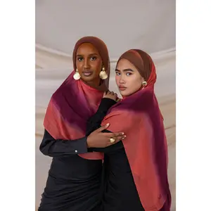 VELA Modal Square Hijab, Ombre Rouge Print, Modest Islamic Fashion Hijab, Islamic Fashion Square Hijabs