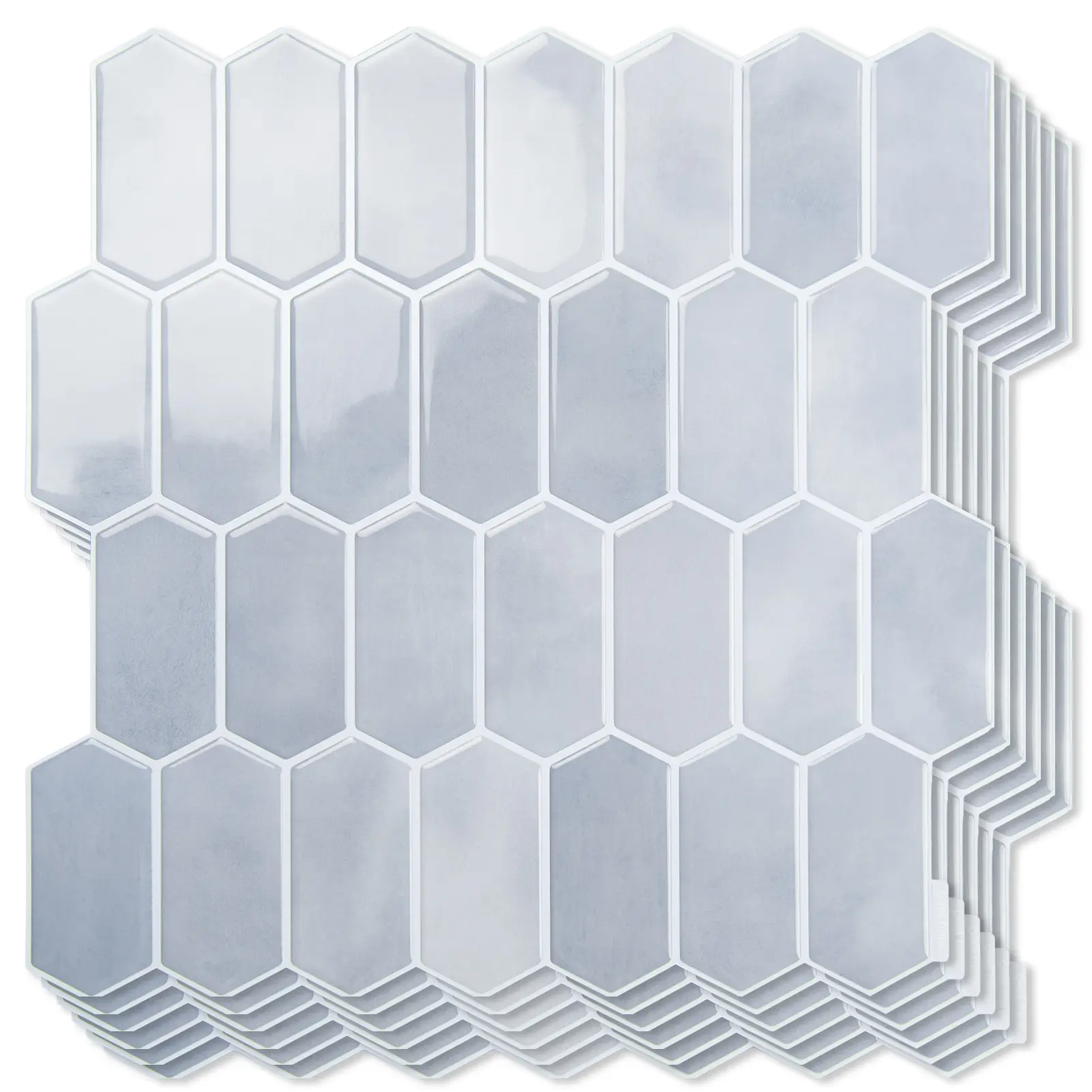 Art3d Decorative Modern 10-Sheet 0.08in-Thick Durable Hexagonal Vinyl Tile Stickers, Strong Adhesive, No Sticky Residue, DIY Backsplash Wall Decals for Kitchen Bathroom Decoration, Tile Wall Decals