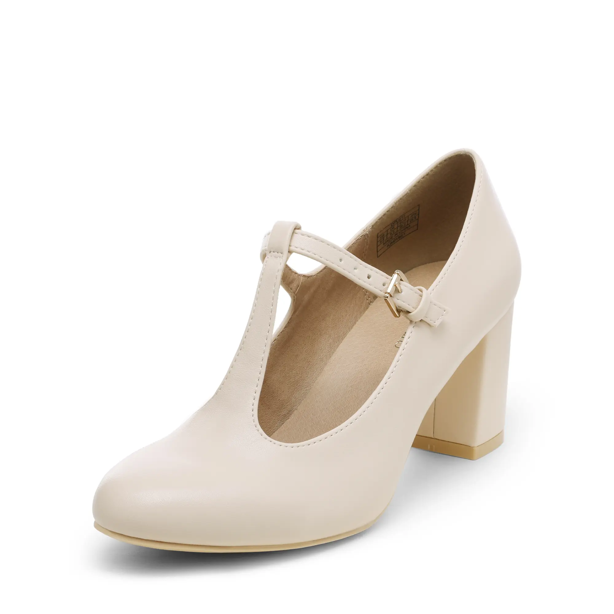 DREAM PAIRS Women's Classic Sweet Round Toe Mary Janes - Buckle T-Strap Chunky Elegant Heels, Formal Fancy Pumps for Wedding Evening Events with Rubber Sole, Stylish, Close Toe Heels, High Heels Shoes