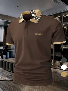 Square FUBU [Golf Style] Men's Professional Polyester Polo Shirt, Sports and Leisure, Stylish and Comfortable, Classic Short Sleeve, Men's Wear resistant and Durable, Multi color in