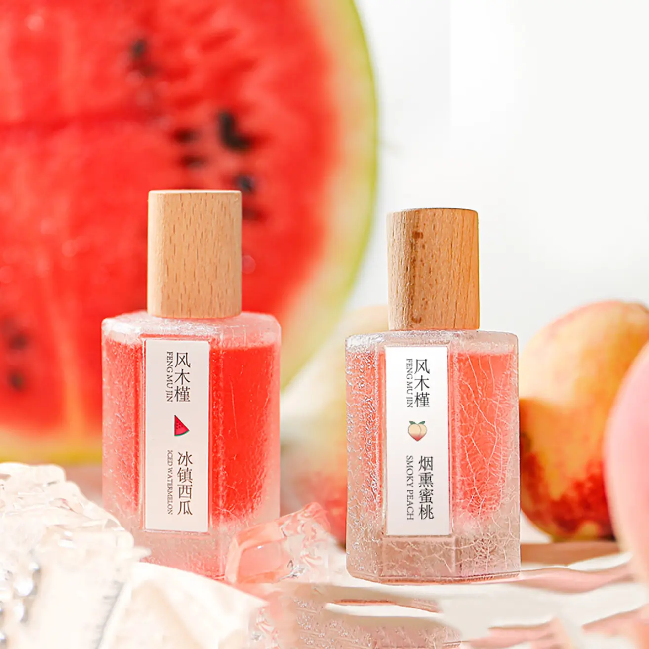 Women's Fruit Flavor Fragrance Spray - 50ML Sweet Juicy Peach & Fresh Watermelon Eau de Toilette, 50 ml bottle, Single Item, Ideal for Daily Wear & Parties