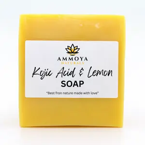 Ammoya Naturals Lemon, Turmeric and Kojic Soap, Body Care Body Wash Cleansing Skin Repair Cleanser