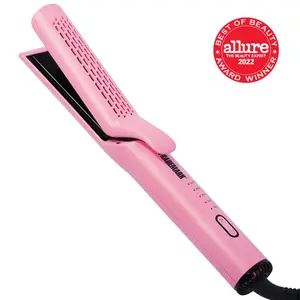 Trademark Sunny Styler Airflow Styling Iron 2 in 1 Hair Straightener Flat Iron and Curler Perfect hair Styling Tool Pink Less Damage Adjustable Smooth