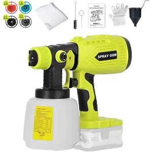 Sprayer for 18v Battery,HVLP Spray Gun with Brushless Motor and Copper Nozzle, 200W Sprayer for Home, Car, Furniture & Wall Painting (Battery Not Included)