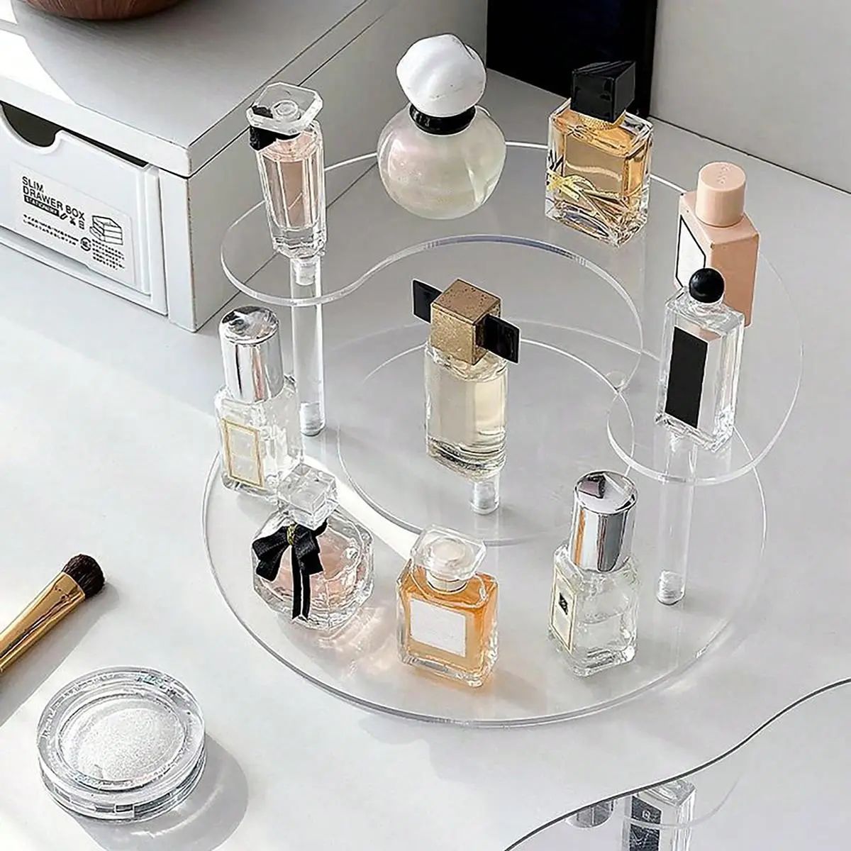 Acrylic Perfume Display Stand, 1 Count Cosmetic Storage Rack, Lipstick and Makeup Sample Display Table, Home Organizer, Makeup Organizer Box, Cosmetic Organizers