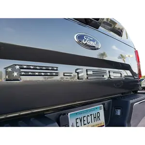 EyeCatcher Premium Tailgate Letter Insert Kits Compatible with 2015-2020 Ford F150 (Black USA Flag)