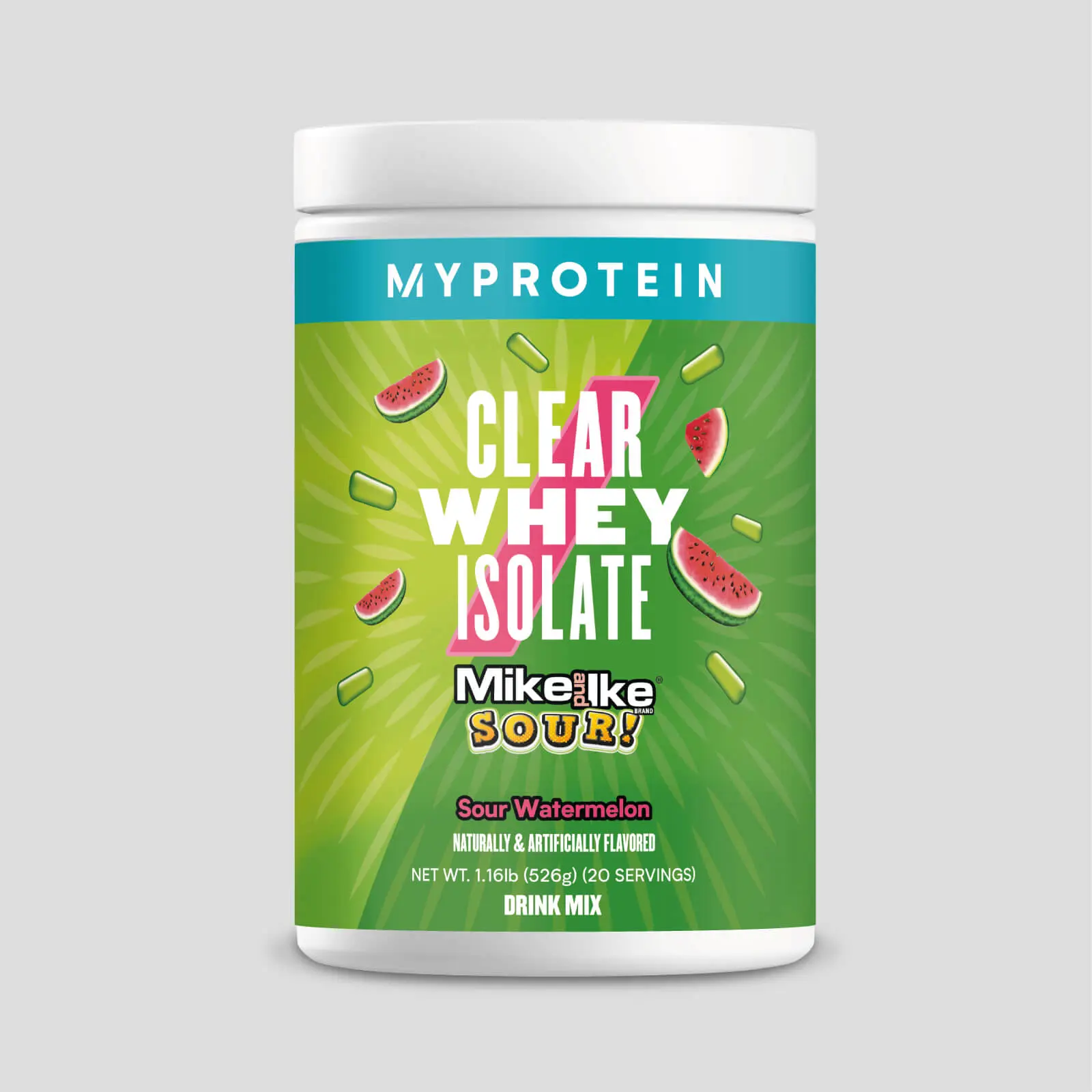 MYPROTEIN Clear Whey MIKE AND IKE® Flavors Sour Watermelon Hydrolyzed Whey Protein Isolate 1.16 lbs 20 Servings Edible Protein Nutrition Supplement Dietary,summerwins