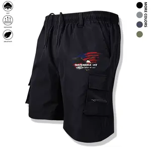 Men’s cargo shorts, Independence Day print shorts, eagle graphic shorts, men’s casual athletic shorts, suitable for outdoor sports and everyday casual wear, summer shorts, men’s shorts, summer clothing