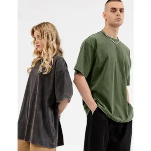 3 PCS Women's Cotton T-Shirts Oversized Half Short Sleeves Casual Loose Soild Streetwear Tops, Unisex Retro Street T-Shirts, Loose Fit Acid Washed.