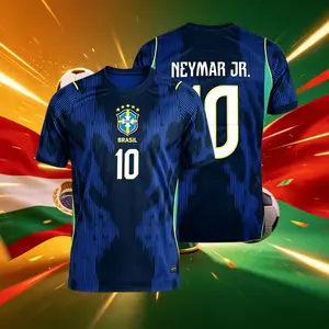 2026 Brazil Away 10#Neymar and 7#VINI 11#Raphinha Short And Long Sleeve Soccer Jersey Fans Versio Breathable