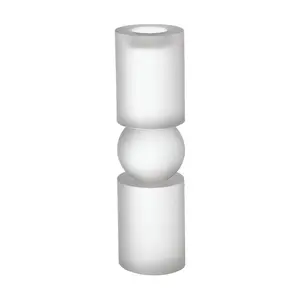 Barbara King 11" Geometric Frosted Glass CandlePedestal
