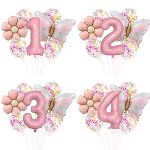 Butterfly Decoration Balloon 1st Birthday Girl Numbers 1st Foil Balloon Butterfly, 1 Year Birthday Decoration Butterfly, Balloon 1st Birthday Girl Birthday Butterfly Themed Party Butterfly Balloon Decorations
