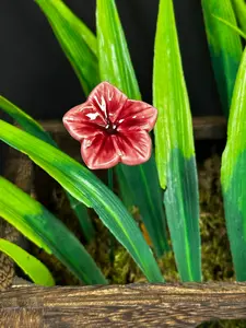 Flower, 1 Pc. - Small Mirabilis on 8” Wire Stem - Mauve