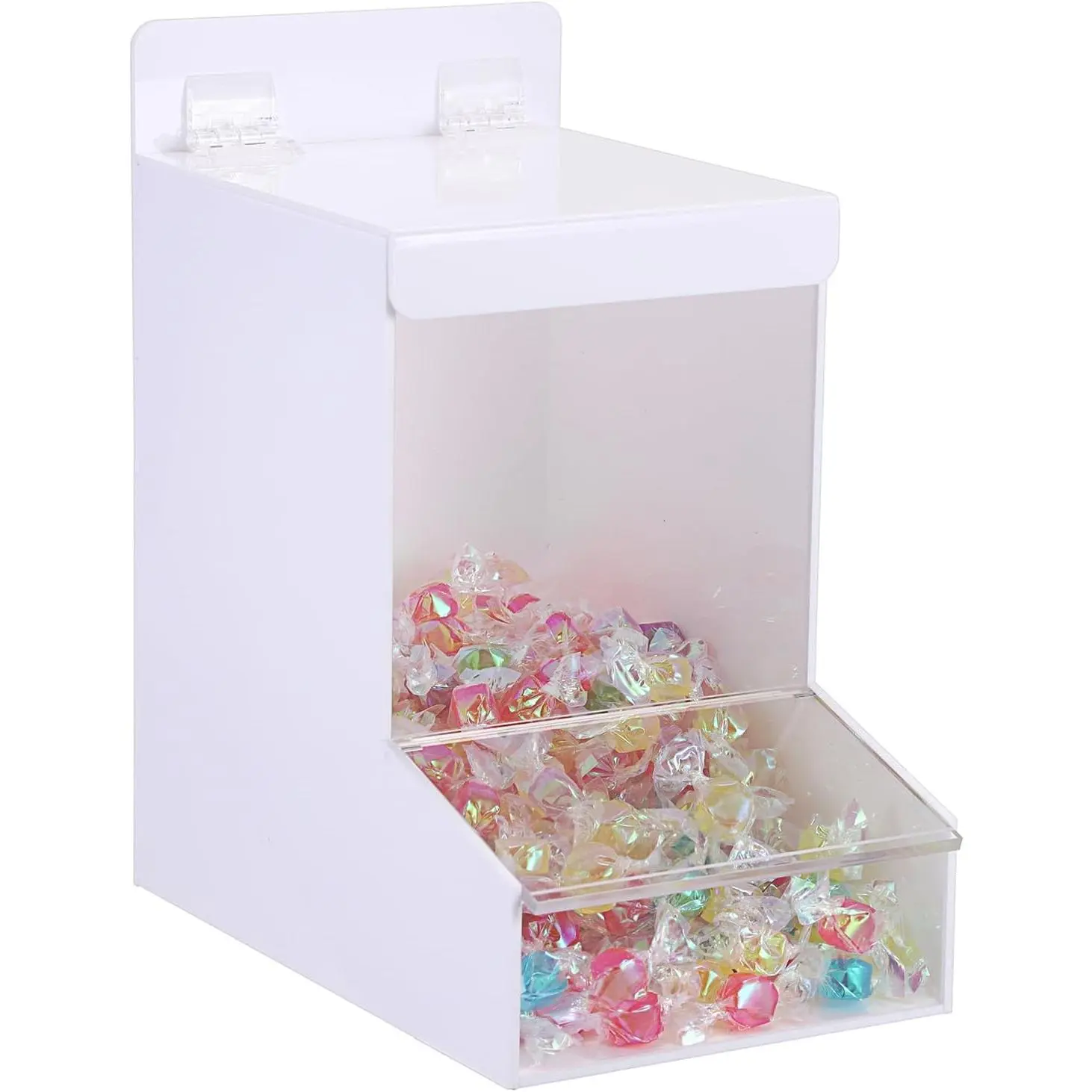 Candy Dispenser Countertop with , Container for Laundry Pods Dishwasher Pods Plastic Bags,Wall Mounted Candy Dispenser, Dispenser for Desk Pantry Kitchen Laundry Room,White