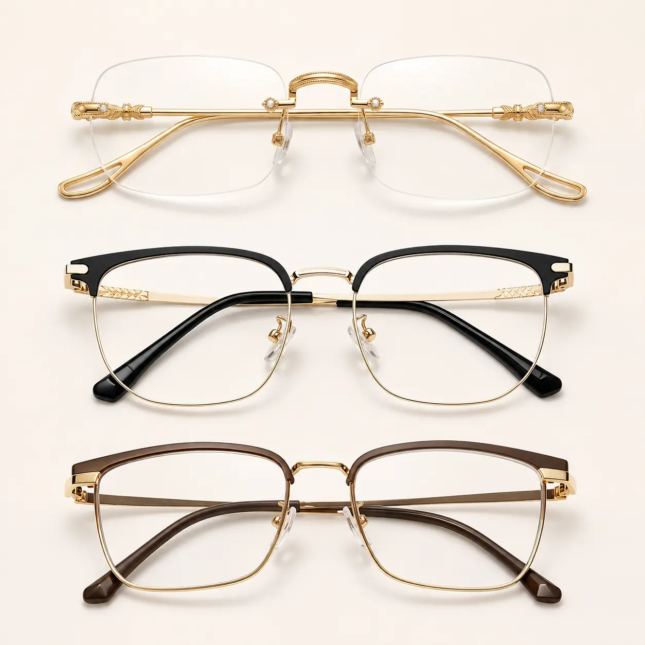 Unisex Rimless Rectangular Alloy Frame Reading Glasses - Photochromic Blue Light Blocking Resin Lenses, Soft Nose Pads, Lightweight, High Quality Elegant Everyday Eyewear for Reading & Near Tasks