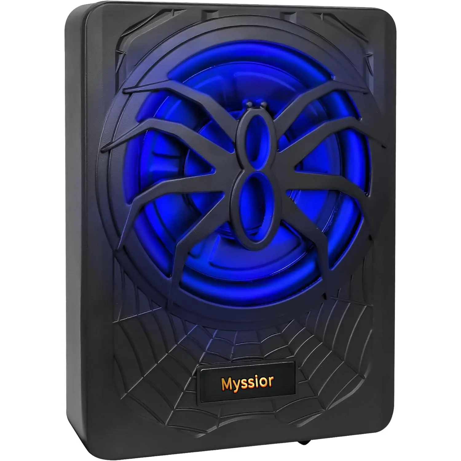 1200W 10-Inch Slim Car Subwoofer, Underseat Subwoofer with LED Ambient Light, Individual Control for Low Pass/Gain/Boost Bass, Loud Stereo Sound, Deep Bass Perfect for Truck/SUV/Jeep/MPV