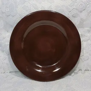 AVELLINO Hand Crafted Hand Painted 9" Glossy Plate Tabletops Gallery AVELLINO Replacement Dark Brown Ceramic Dish