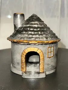 3-Piece Cement House Incense Cone Holder, Home Fragrance Accessory for Home Supplies