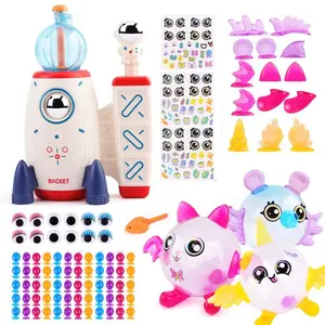 DIY Space Rocket Balloon Maker Craft Kit for Kids | 60 Balloons & 134 Accessories | Space Magic Sticker Balloon Set, Build Multiple 3D Models | Valentines Day, Birthday & Party Gift for Boys and Girls