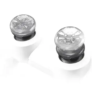 FPS Crystal Professional Thumbstick Grips for PlayStation 4 (PS4) and PlayStation 5 (PS5) Controller | Performance Thumbsticks | 1 High-Rise, 1 Mid-Rise, Performance Grips for Playstation 5 / Xbox Console Transparent