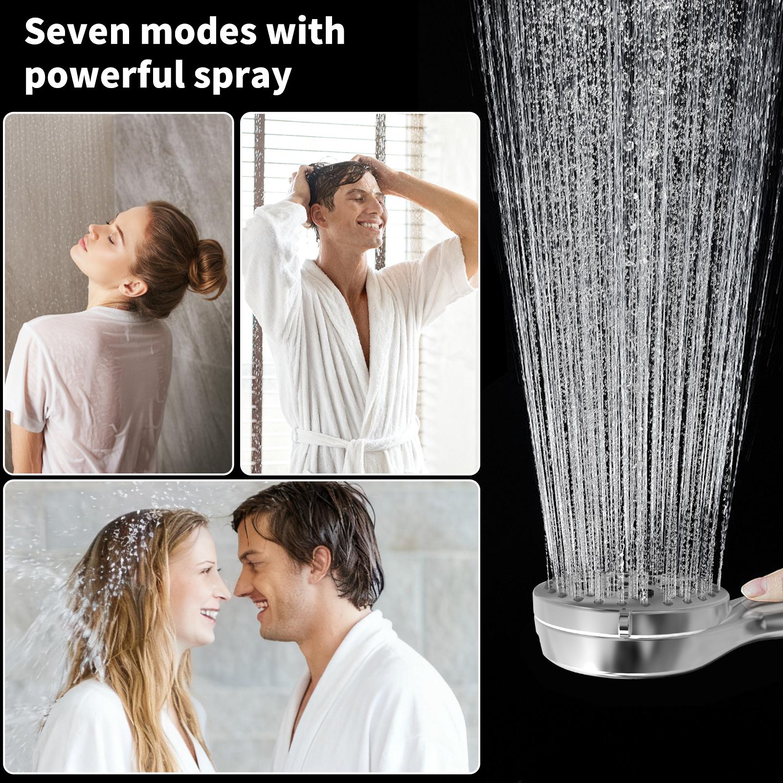 Dual Shower Head with Handheld for Couples: High Pressure Double Shower Heads for Two People - Adjustable Two Showerhead System with 3 Flow Settings Fits 2 Person Bathroom (Chrome)