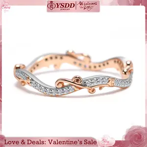 【#206 Eve】Stackable Couple Synthetic Moissanite Ring in 925 Sterling Silver