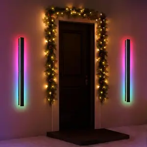 59 in Outdoor Wall Light, Modern Exterior Wall Light LED RGB/White/Dimmable, Linear Strip Outdoor Lights Wall Mount with Remote App for Party Gathering Garage