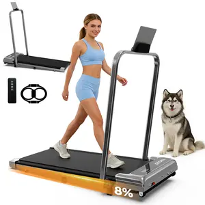 YAGUD Compact Incline Walking Pad with Handle Bar, Foldable Electric Treadmill with Handles and 3.5HP Powerful Motor, Portable Small Walking Pads Treadmill for Home Small Spaces,265LBS Weight Capacity