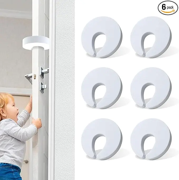 Door Pinch Guard 6 Pack for Kids Foam Door Stopper Finger Protector Child Safety Door Slam Stopper Baby Proof Door Finger Guard Reusable Wall-Friendly White & Black
