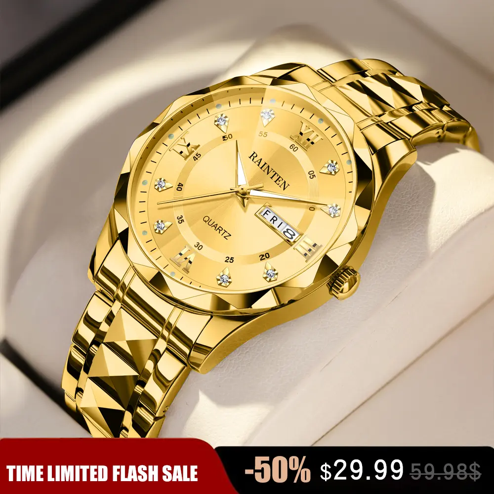 Quartz Watch - Stainless Steel Band, Water Resistant 30M, Fashion Analog Wristwatch for Men Women Perfect Gift for Christmas, Birthdays, Valentine’s Day, Father’s Day & Special Occasions-718