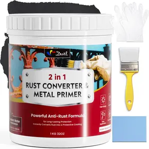 DWIL Rust Converter for Metal 2 in 1 Paint & Primer Converts Rust to Protective Coating Anti-Rust No Sanding Needed Black